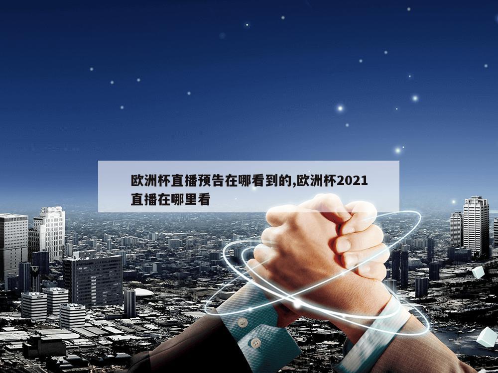 欧洲杯直播预告在哪看到的,欧洲杯2021直播在哪里看