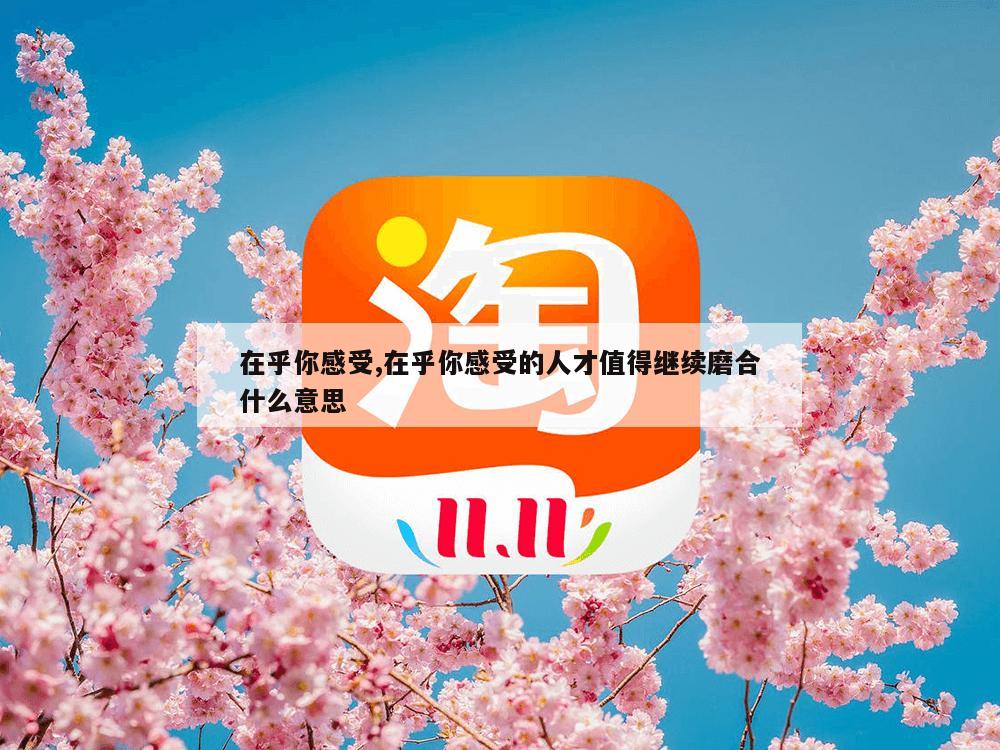 在乎你感受,在乎你感受的人才值得继续磨合什么意思